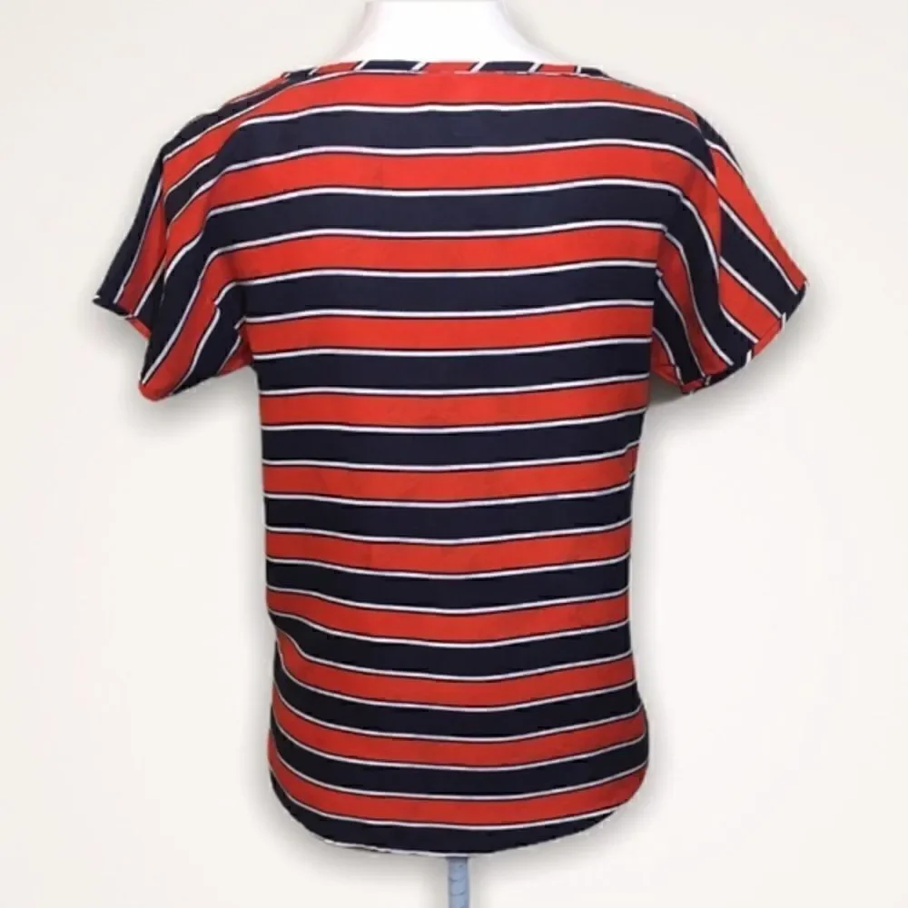 J. Crew Striped Silk Blouse